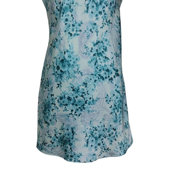 Secret Treasures Nightgown Teddy Slip Floral Blue and White Large - Picture 10 of 12